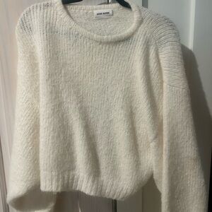 Alpaca and Merino Wool Cream Knit Sweater